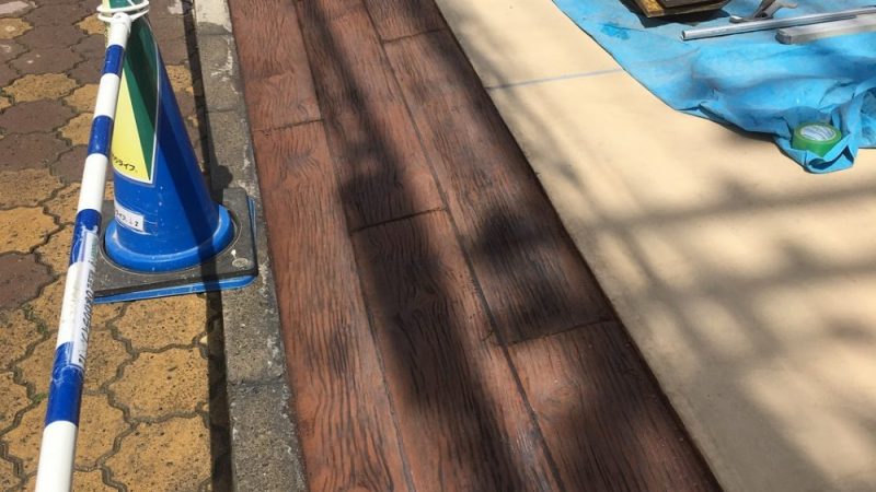 スタンプコンクリート施工